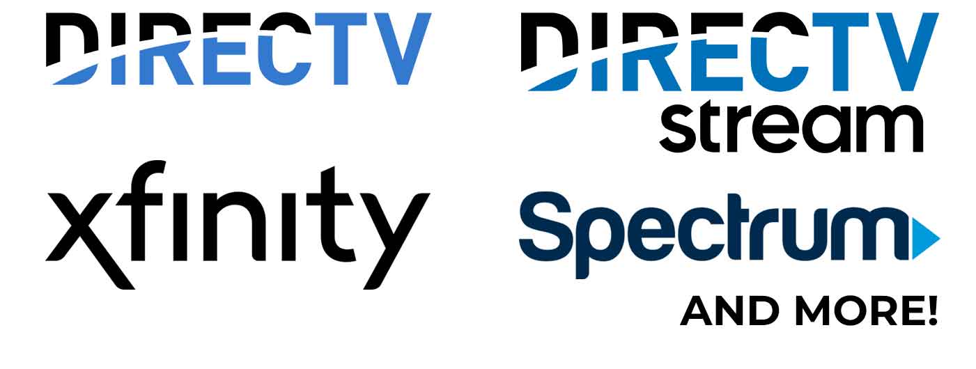 TV Provider logos, DirecTV, DirecTV Stream, Xfinity, Spectrum and more!