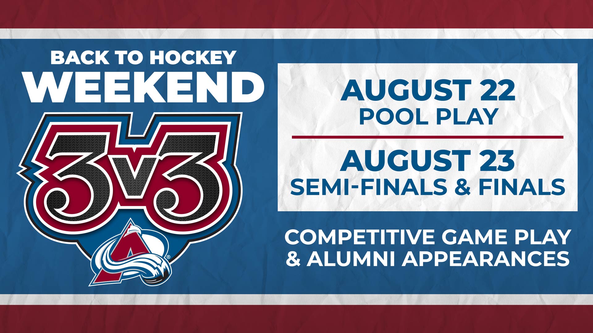 Colorado Avalanche 3v3 Tournament promotional graphic