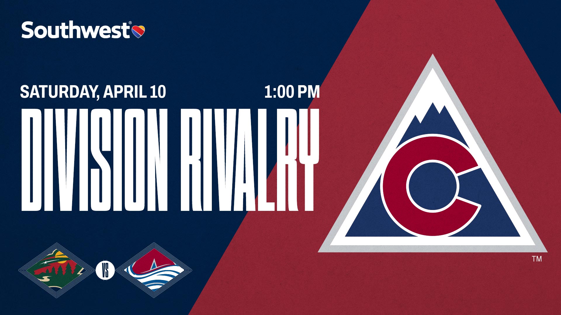 Colorado Avalanche vs Minnesota Division Rivalry game