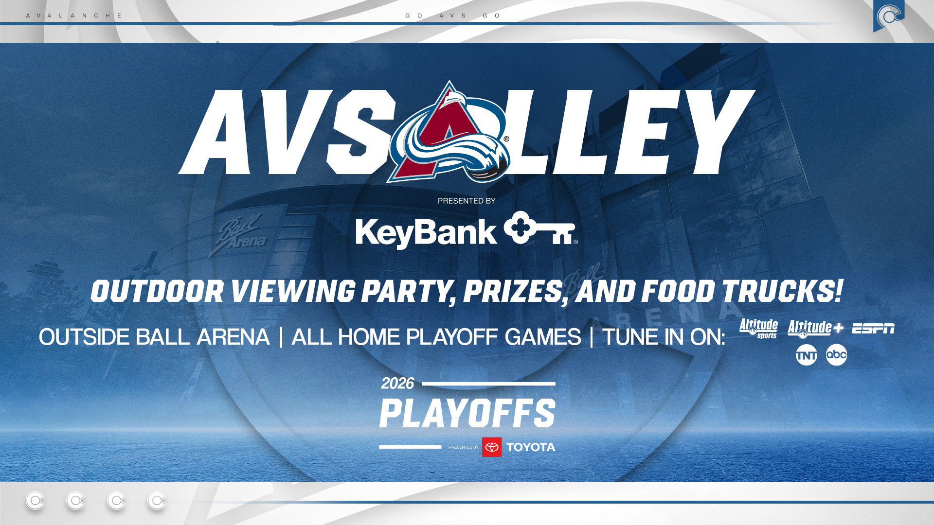 Avs Alley playoff fan experience outside Ball Arena
