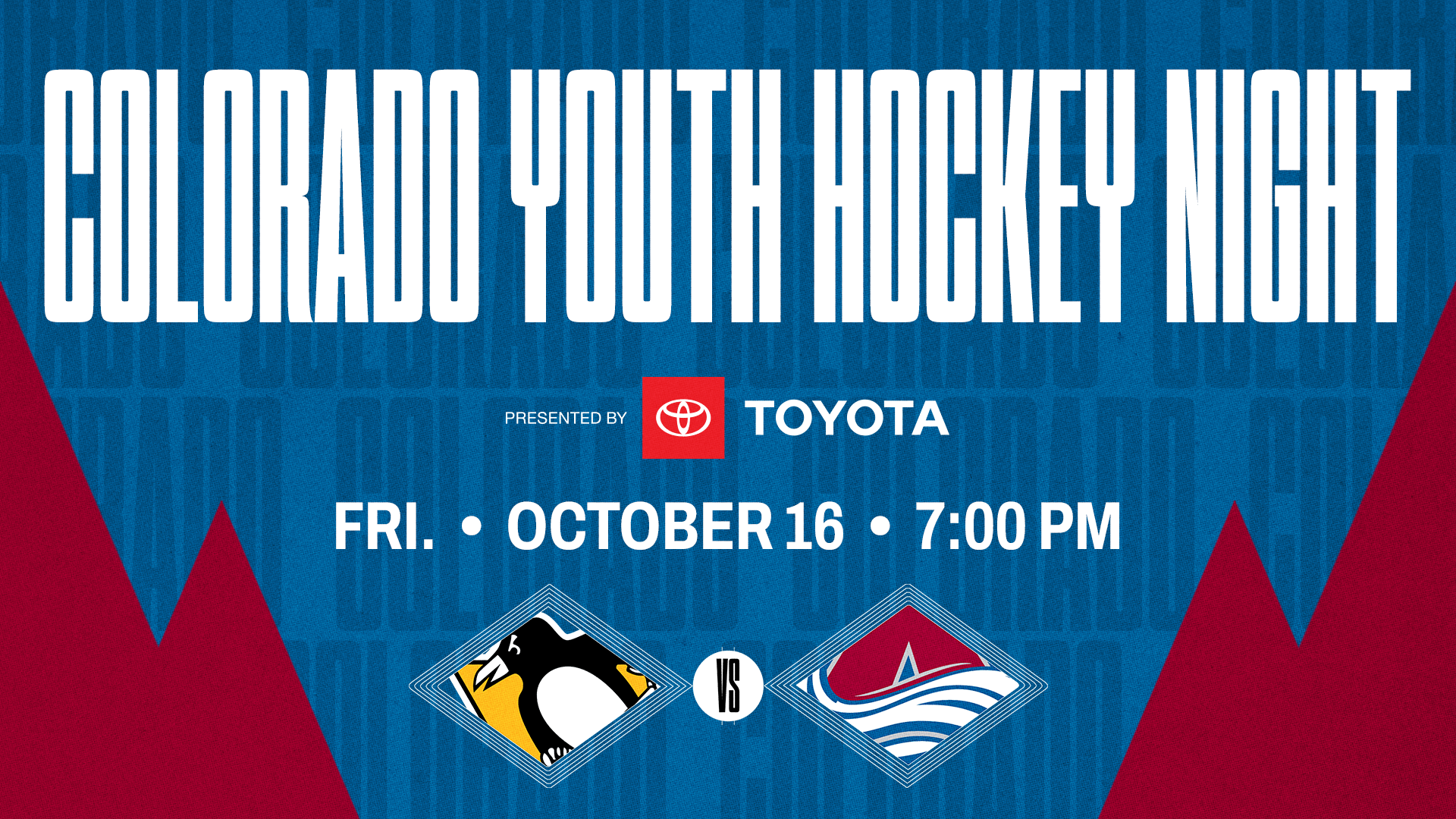 Colorado Youth Hockey Night - Colorado Avalanche vs. Pittsburgh